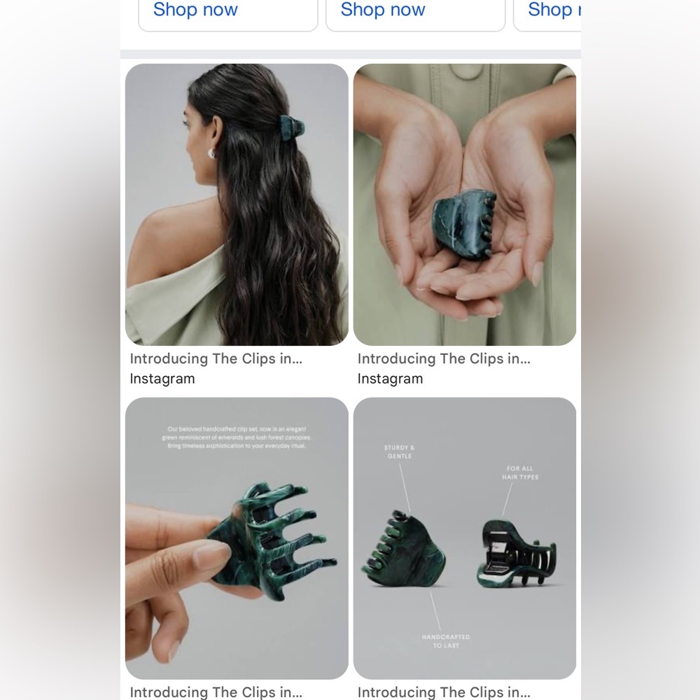 Crown affair green hair clips